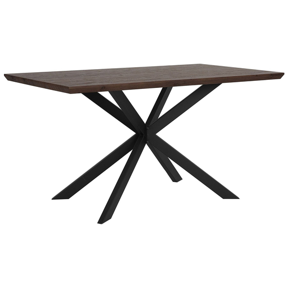 SPECTRA sötét fa színű étkezőasztal fekete lábazattal 140 x 80 cm 13433 B