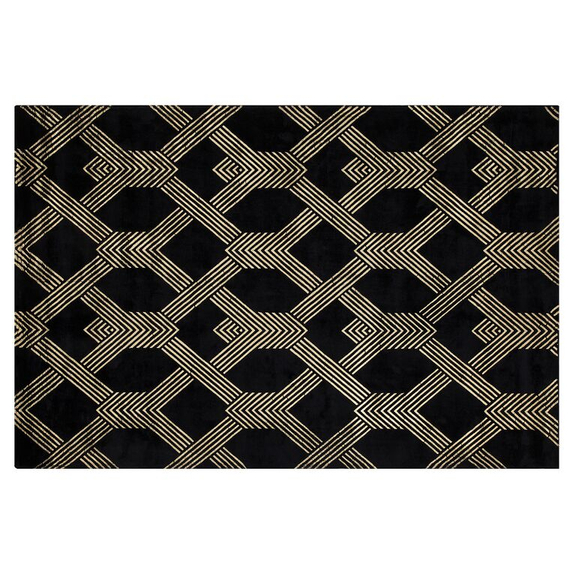 VEKSE Fekete szőnyeg arany mintával 160x230 cm