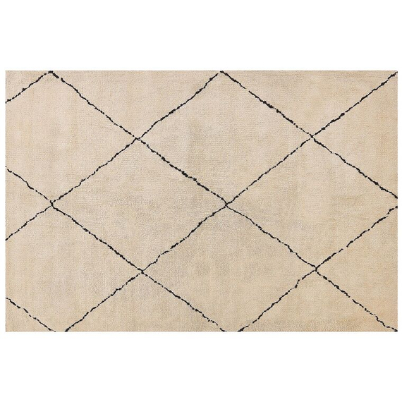 MUTKI bézs szőnyeg fekete rombusz mintával 200 x 300 cm  30276 B