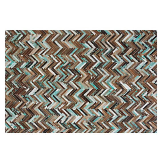 AMASYA Barna patchwork bőrszőnyeg 160x230 cm