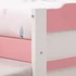 LORENA 90 x 200 vendégágyas gyerek fenyő heverő (fehér-rózsaszín) 5083