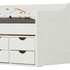 SENTA 90 x 200 5 fiókos tárolós fenyő heverő  (fehér) 5223