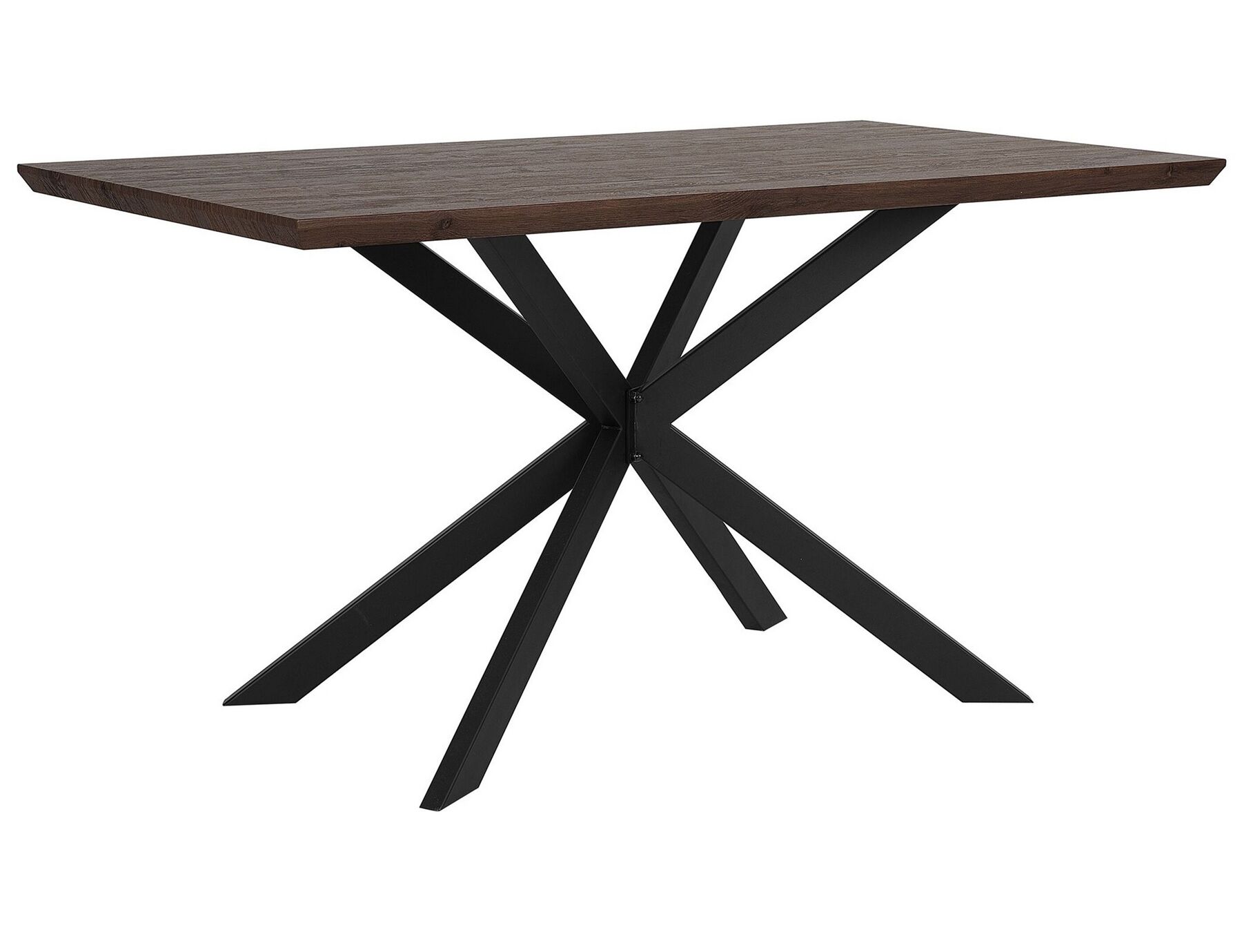 SPECTRA sötét fa színű étkezőasztal fekete lábazattal 140 x 80 cm 13433 B