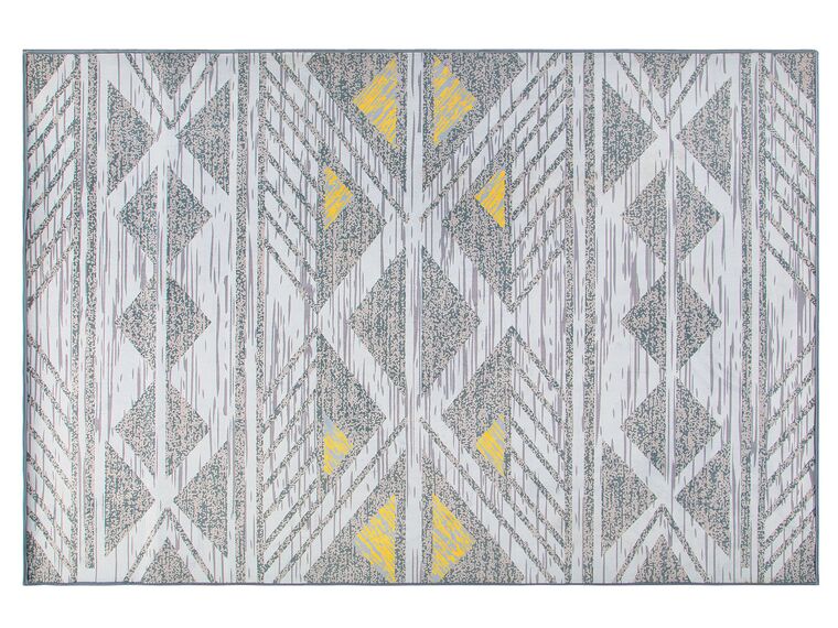 KARGI Szürke sárga geometrikus mintás szőnyeg 160x230 cm